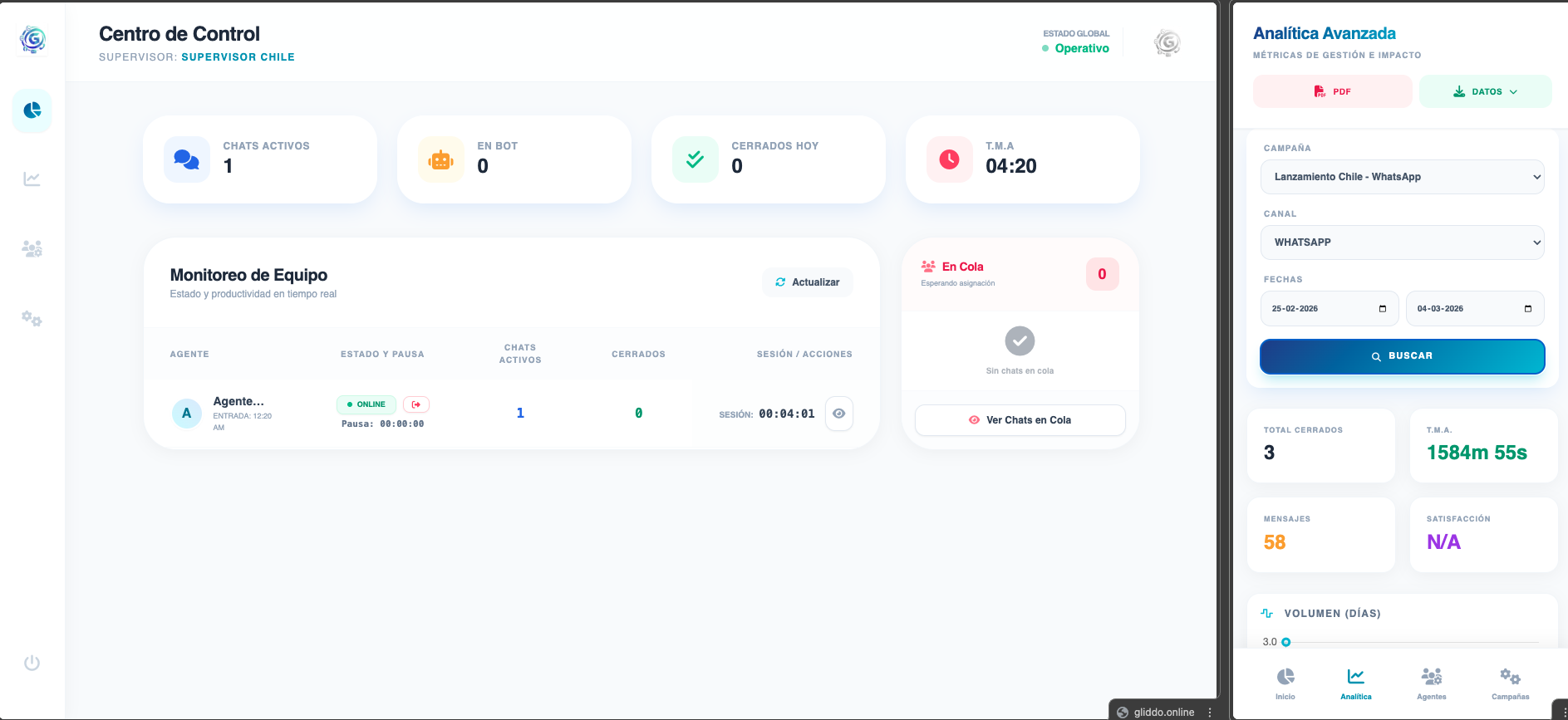 Gliddo Bot Builder Mockup